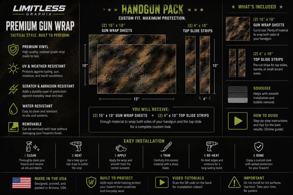 Universal handgun wrap product information