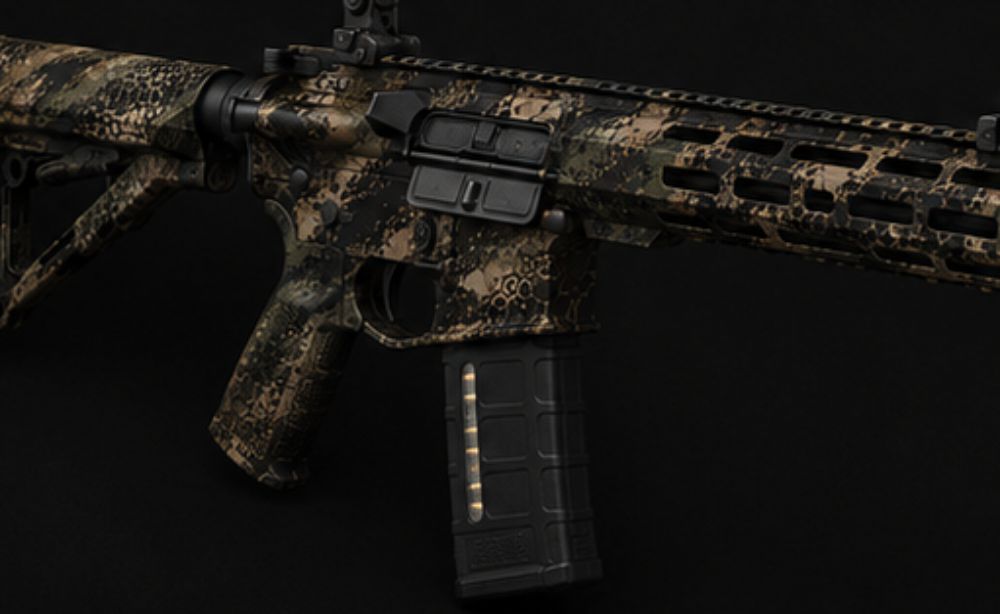 Smith & Wesson M&P 15-22 camo detail view one