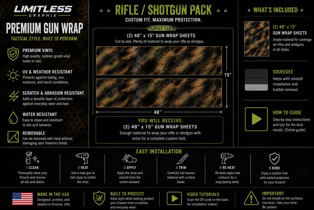 Universal rifle and shotgun wrap product information