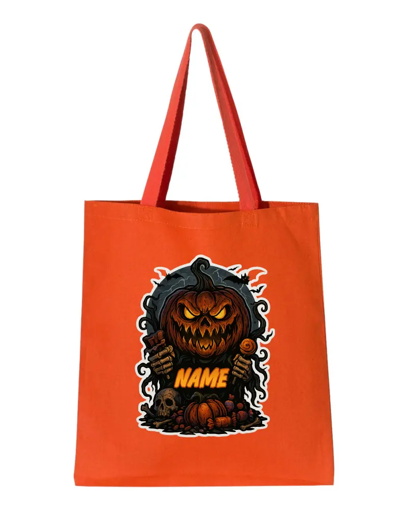 Evil Pumpkin Head Halloween tote