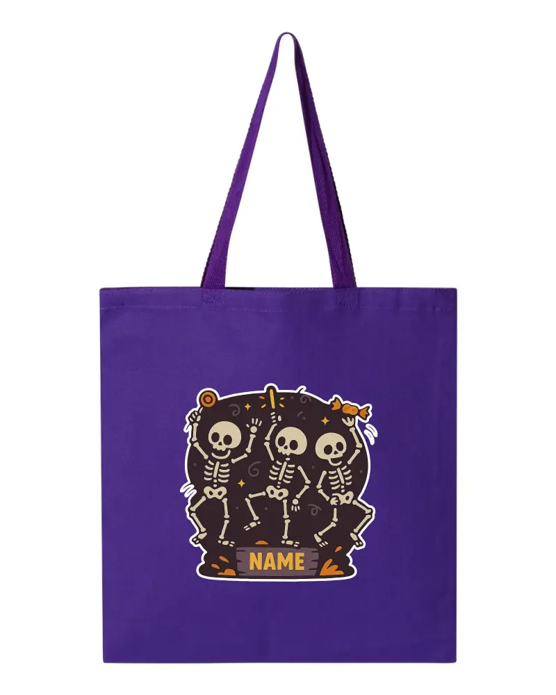 Skeleton Dance Party Halloween tote