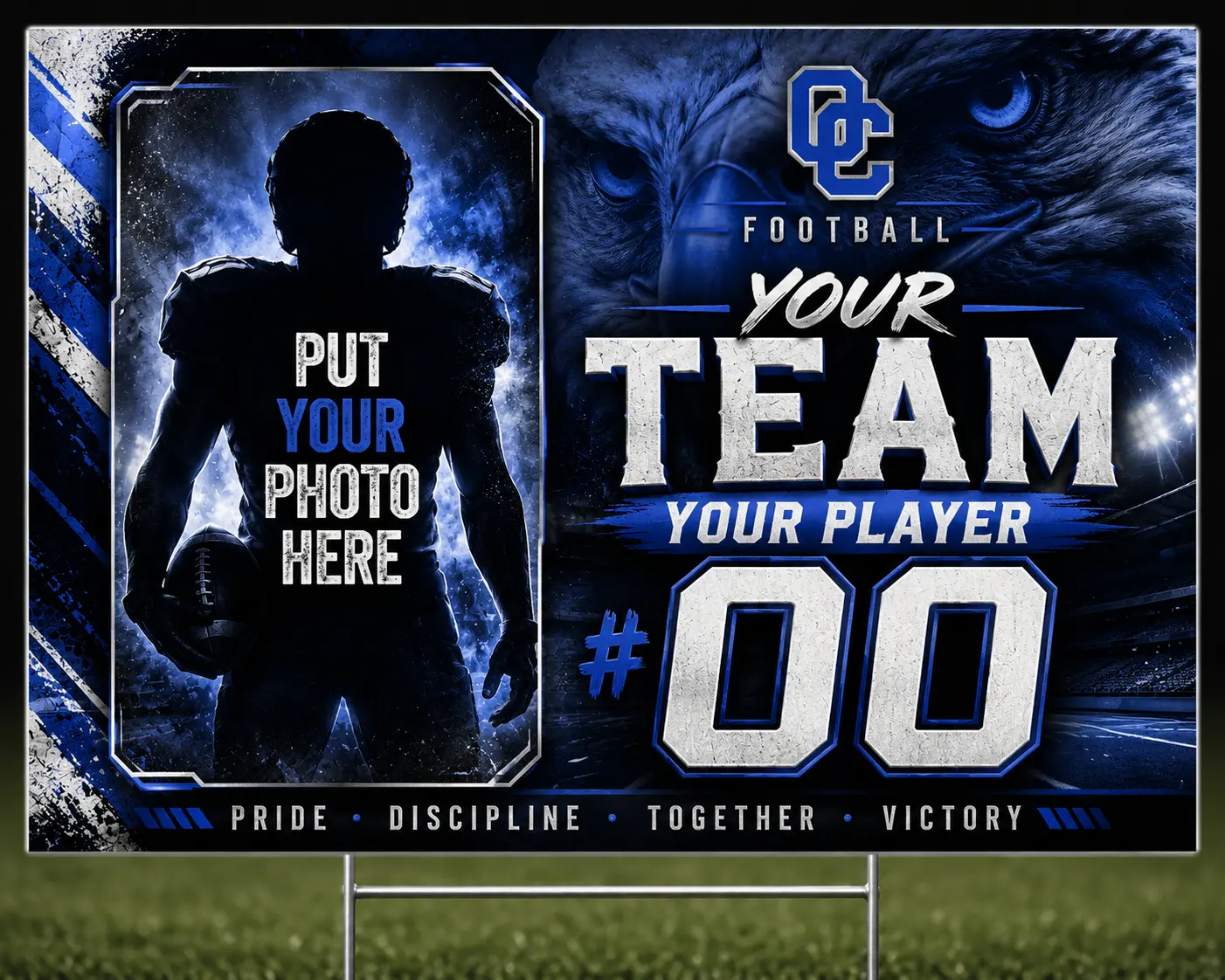 Personalized O'Connor Football player yard sign