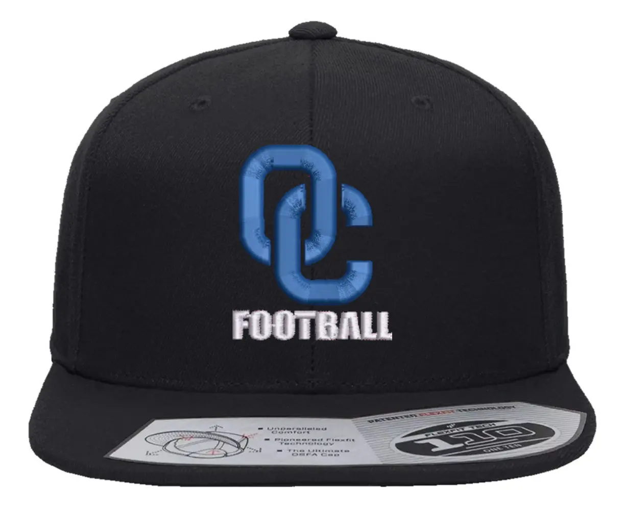 Black O'Connor Football flat bill snapback hat