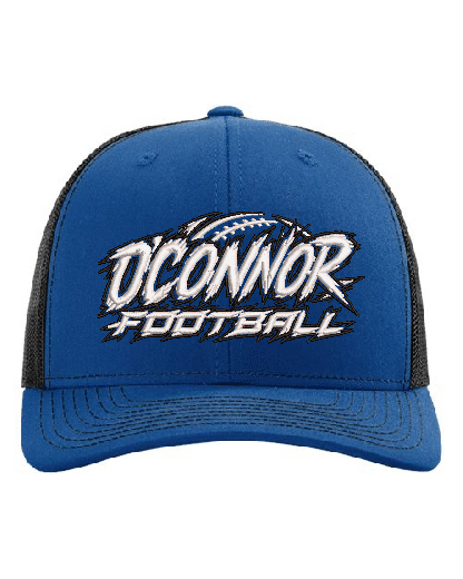 Blue and black O'Connor Velocity Football trucker hat