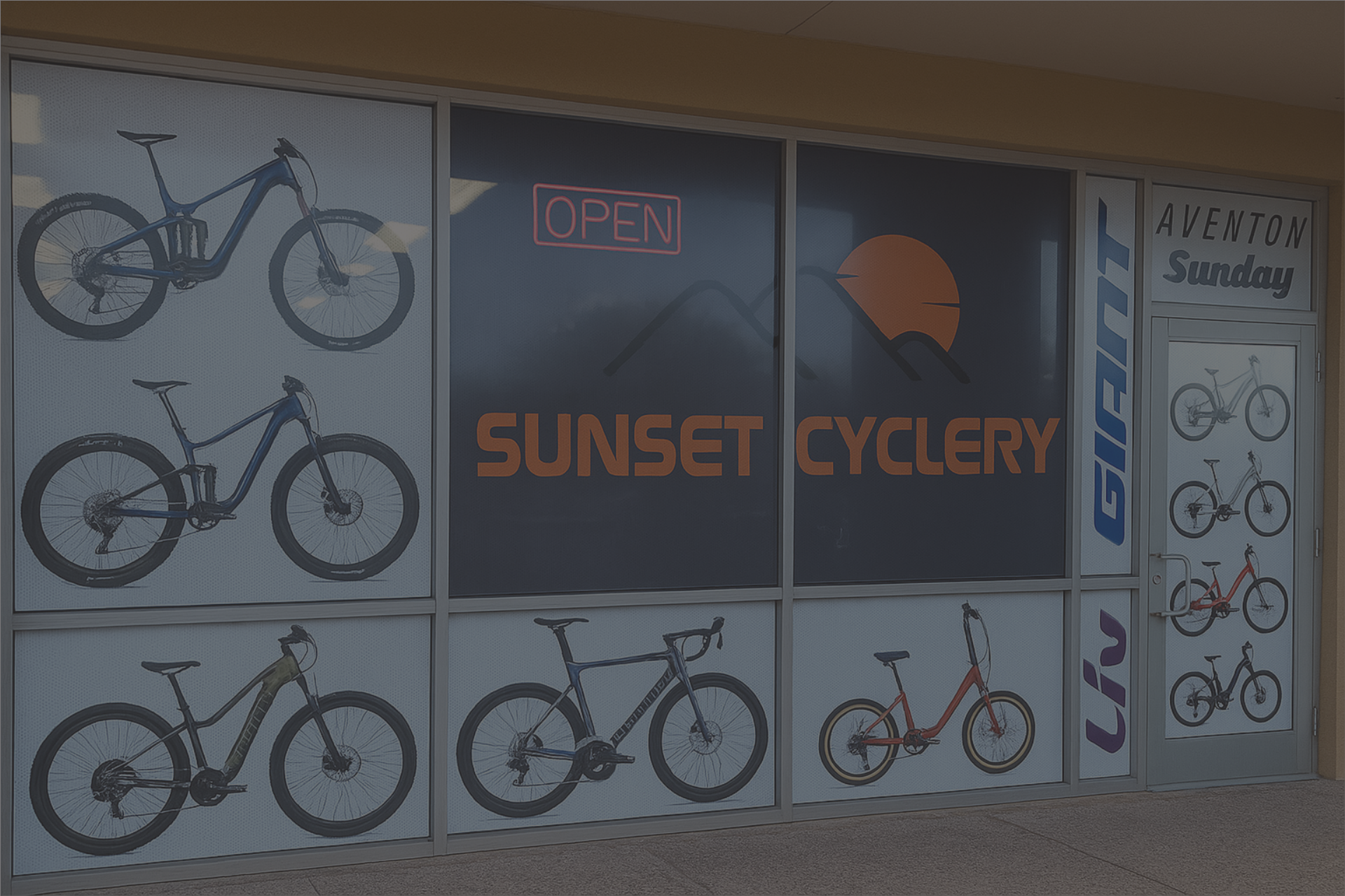 Storefront window graphics and perforated vinyl installation